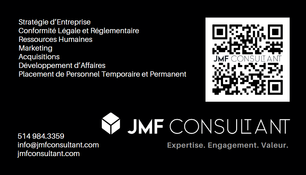 Showcasing other side of JMF Consultant Business card