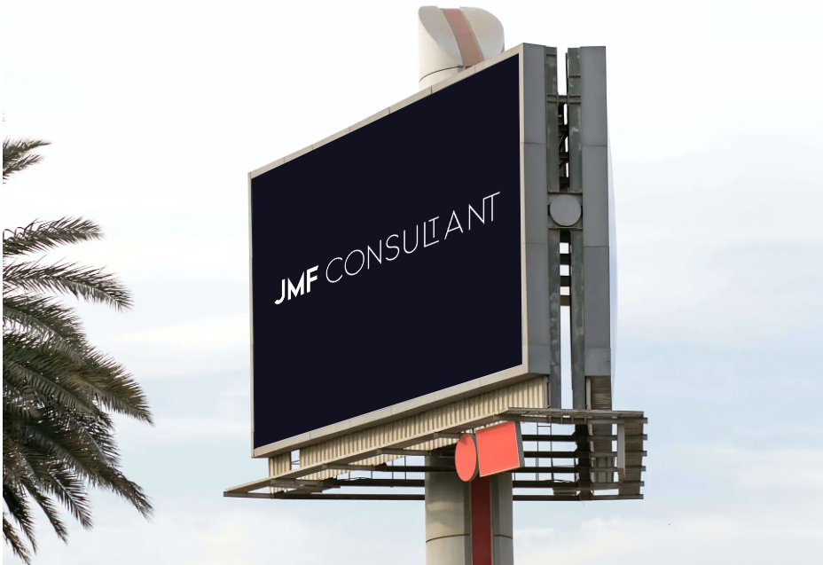 JMF Consultant Logo advertised on a billboard